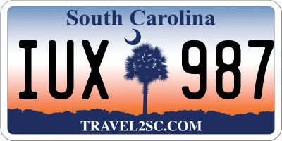 SC license plate IUX987
