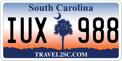 SC license plate IUX988
