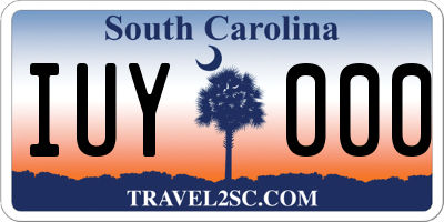 SC license plate IUY000