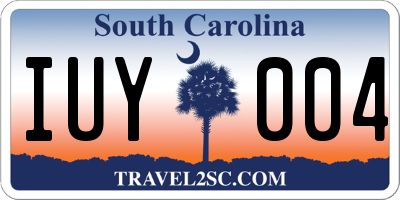 SC license plate IUY004