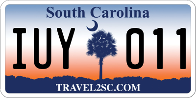SC license plate IUY011