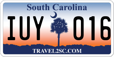 SC license plate IUY016