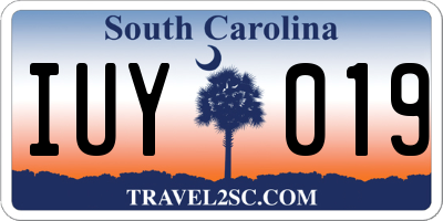 SC license plate IUY019