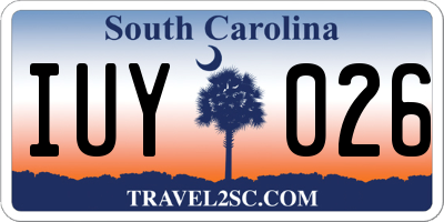 SC license plate IUY026