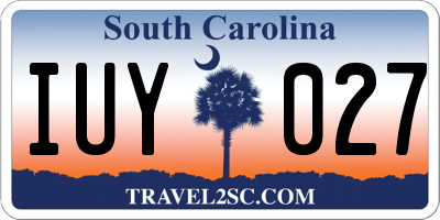 SC license plate IUY027