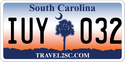 SC license plate IUY032