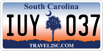 SC license plate IUY037
