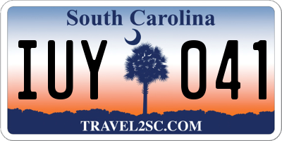 SC license plate IUY041