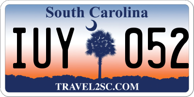 SC license plate IUY052