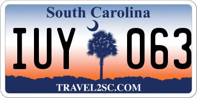 SC license plate IUY063