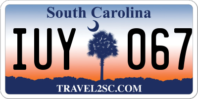 SC license plate IUY067