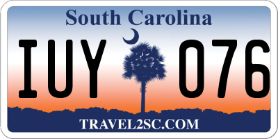 SC license plate IUY076