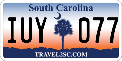 SC license plate IUY077