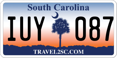 SC license plate IUY087