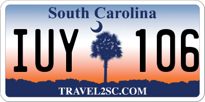SC license plate IUY106