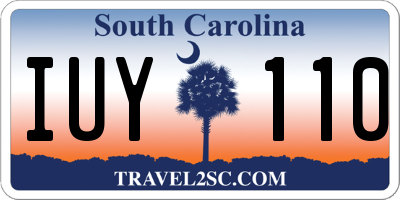 SC license plate IUY110