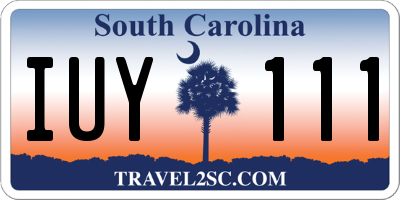 SC license plate IUY111