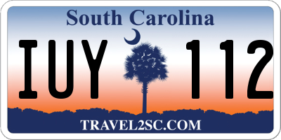 SC license plate IUY112