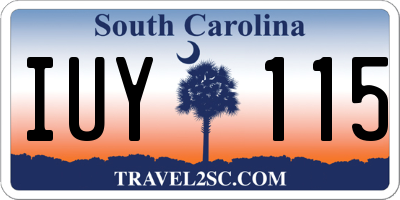 SC license plate IUY115