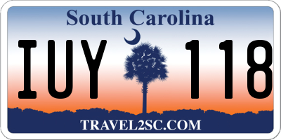 SC license plate IUY118