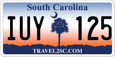 SC license plate IUY125