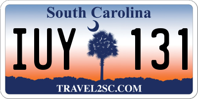 SC license plate IUY131