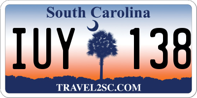 SC license plate IUY138