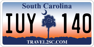 SC license plate IUY140