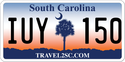 SC license plate IUY150