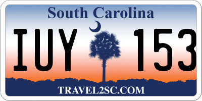 SC license plate IUY153