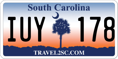 SC license plate IUY178