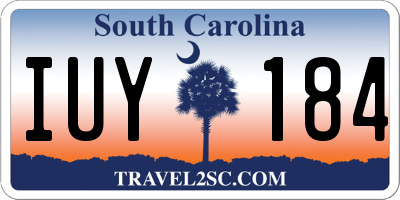 SC license plate IUY184