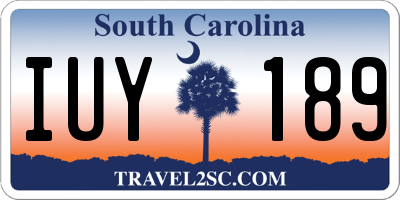 SC license plate IUY189