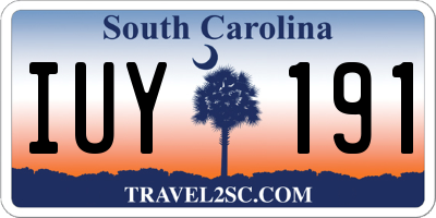 SC license plate IUY191