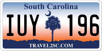 SC license plate IUY196
