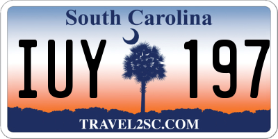 SC license plate IUY197