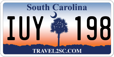SC license plate IUY198