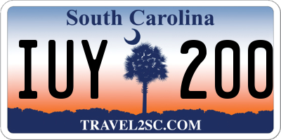 SC license plate IUY200