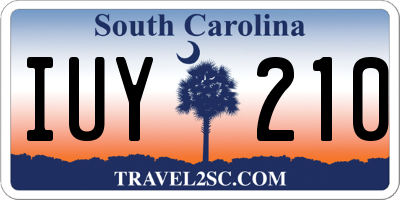 SC license plate IUY210