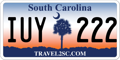 SC license plate IUY222