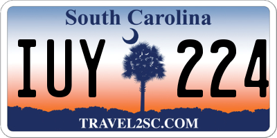 SC license plate IUY224