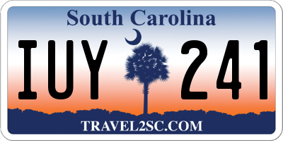 SC license plate IUY241