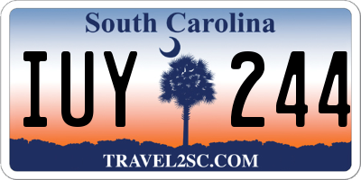 SC license plate IUY244