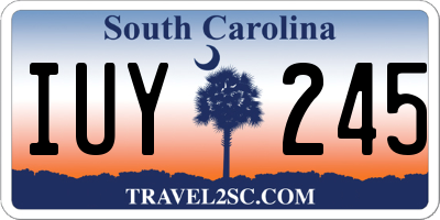 SC license plate IUY245