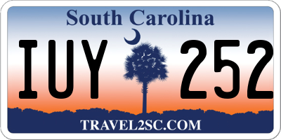 SC license plate IUY252