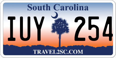 SC license plate IUY254