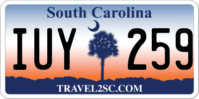 SC license plate IUY259