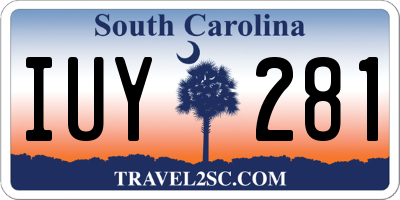 SC license plate IUY281