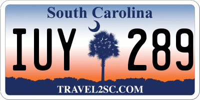 SC license plate IUY289
