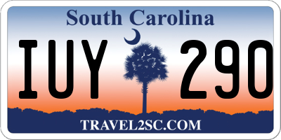 SC license plate IUY290